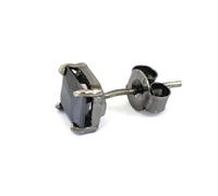 Orecchino Singolo Black Diamond Per Uomo In Argento Sterling 925 Con Rodio Nero