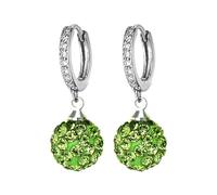 Orecchino Trago Oro Orecchini pendenti a goccia di vintage Orecchini a leva Orecchini pendenti in argento Orecchini rotondi con strass Gioielli per donne e ragazze Orecchini Due (Green, One Size)