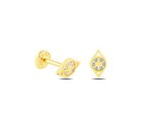 Orecchino Tragus Minimalista Evil Eye In Oro Solido 14k