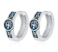 Orecchino Vichinghi Uomo Orecchini Cerchio Vichinghe Rune Celtico Nero Gioielli Amuleto Nordico per Uomo Donna (B-Orecchino Vichinghi)