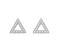 Orecchino Vintage Chiodo Orecchie Donna Argento 925 Zirconia Cubica Forma Triangolare 6X12mm per Promo Gioielli