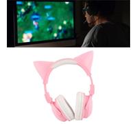 Orecchio di gatto Auricolare Bluetooth Stereo Carino Costruito in Mic Regolabile LED Wireless Wired con 3 5mm Cavo