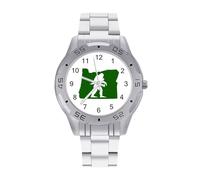 Oregon Bigfoot - Orologio da polso da uomo, in acciaio inox, analogico, al quarzo, per lavoro, Stile:, regular, Bracciale