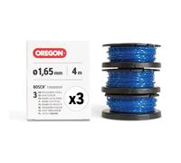Oregon Confezione da 3 Bobine Filo per Decespugliatore Bosh, Pronte all'Uso Grazie al Rocchetto Pre-Avvolto a Spirale Quadrata Oregon Gatorline, 1,65 mm