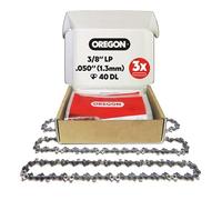 Oregon Confezione da 3 Catene per Motosega Telescopica 3/8" LP da 40 Maglie di Trasmissione, 1.3mm, Adatte a Barre da 25 cm, Compatibili con Black & Decker, Ryobi ed altre marche