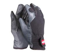 Oregon Guanti da Lavoro in Pelle Elasticizzata con Polsino Regolabile e Rete in Tessuto, DPI per Interni ed Esterni da Uomo e Donna, Taglia M, Grigio e Nero