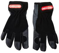 Oregon Guanti da Lavoro in Pelle Elasticizzata con Polsino Regolabile e Rete in Tessuto, DPI per Interni ed Esterni da Uomo e Donna, Taglia L, Grigio e Nero
