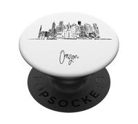 Oregon, il, castoro, stato, orizzonte, viaggiare, souvenir, paesaggio urbano PopSockets PopGrip Adesivo