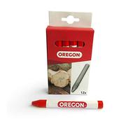 Oregon Multi Surface Marking Crayon - Confezione da 12 Pastelli Professionali con Struttura Antiscivolo a 6 Lati, Scrivono su Legno, Metallo, Cemento, Piastrelle, Ceramica, Plastica e Vetro, Rosso