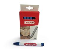 Oregon Multi Surface Marking Crayon - Confezione da 12 Pastelli Professionali con Struttura Antiscivolo a 6 Lati, Scrivono su Legno, Metallo, Cemento, Piastrelle, Ceramica, Plastica e Vetro, Blu