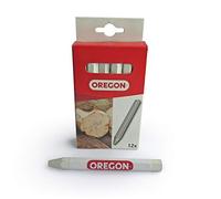 Oregon Multi Surface Marking Crayon - Confezione da 12 Pastelli Professionali con Struttura Antiscivolo a 6 Lati, Scrivono su Legno, Metallo, Cemento, Piastrelle, Ceramica, Plastica e Vetro - Bianco