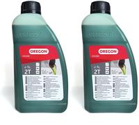 Oregon Olio Motore 2 Tempi, Lubrificante Minerale Automiscelante Semisintetico a Combustione Pulita e Basso Contenuto di Ceneri, Protegge il Motore e Massimizza le Prestazioni, 2 T, 1 Litro, Verde