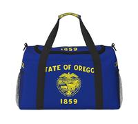 Oregon State Flag Print Weekender Pernottamento Carry On Bag Borsone per Viaggio Donne Uomini Palestra Bagaglio Borsa Carry on, Nero , Taglia unica
