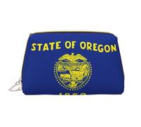 Oregon State Flag - Trousse in pelle con cerniera, per trucchi e trucchi, ampia apertura, bianco, Taglia unica