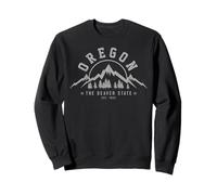 Oregon The Beaver State EST. 1859 Vintage Montagne Regalo Felpa