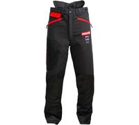 Oregon Waipoua - Pantaloni Protettivi per Motosega, Tipo A, Cat. 1, con Protezione Antitaglio, Regolabili, Leggeri, Traspiranti e Rinforzati, Taglia L / UE 50-52 - Colori Nero/Rosso (295466/L)