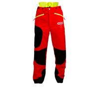 Oregon Waipoua - Pantaloni Protettivi per Motosega, Tipo A, Cat. 1, Antitaglio, Regolabili, Leggeri, Traspiranti, Rinforzati, Taglia XL / UE 54-56 - Rosso/Giallo/Nero Alta Visibilità (295469/XL)