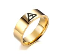 orehugaf Anello Anelli Gioielli Donna Uomo Anello da Uomo con Logo Triangolare della Massoneria Europea E Americana da 8 Mm Anello Anticorrosione con Logo della Massoneria