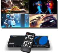 OREI 4K 4x4 Seamless HDMI Matrix Switch 1080P Video Wall Controller Processor Upto 4K 30hz 4:2:0-180 Degree Rotation via RS-232, Bezel, HDCP 1.4, UltaHD 2x2, 1x4, 1x2, 4x1 Remote Control (HDS-404VW)