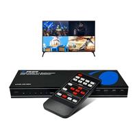 OREI 4K Multi HDMI Viewer Quad 4-in-1 Out, Seamless Switcher with 4 Ports, IR Remote, 4K @ 60Hz, 1080P for PS4, PC, DVD, Security Camera, HDMI Switch with Optical Audio Output L/R (UHD-401MV)