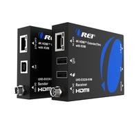Orei KVM 4K HDMI over Ethernet Extender Balun Over CAT6/7 Cavo 4K a 60Hz fino a 230 piedi - 2 porte USB 1.1, supporta tastiera e mouse USB HDMI Loop Out, cavo di alimentazione
