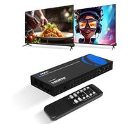 OREI Switch a matrice HDMI 4K 4 x 2, Switcher 18G UltraHD con arco supporta fino a 4K @ 60Hz e telecomando IR 1080P - Selezione completa della matrice