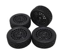 Oreilet 4 Pezzi Nuovi 1/10 RC su Pneumatici per Auto Strada e Ruote per TT01 XV02 94123, Robusta Bordo per la Labirinto di Rally Professionale di Plastica Premium. (Black)