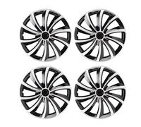 Oreilet 4Pcs Ricambio per Copriruota 16", Copricerchi in ABS Dall'aspetto Elegante, Coprimozzi di Dimensioni R16, Copricerchi Universali per la Maggior Parte delle Auto, Camion, SUV (Argento Nero)