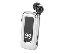 Oreilet Affiorle Wireless Retrattile, Clip per Collare BT5.4 su Cuffie con Display di Alimentazione LCD, Auricolare Auricolare Lavalier per Camionista Sportivo Aurbud Music Aurbud (SILVER)