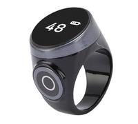 Oreilet Anello Contatore Intelligente, Conteggio Elettronico Ricaricabile con Schermo Digitale per Sport Lavoro Preghiera Islamica Musulmana, Controllo Touch Contatore Anello Dito (Black)
