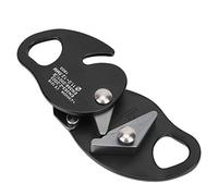 Oreilet Arregola di Corda da Arrampicata, Freno in Alluminio Stop Un Morsetto Discendente Presa L'ingranaggio di Serratura per Arrampicata, Alpinismo, Rapida Discesa, Lavoro Aereo (Black)