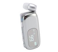 Oreilet Auricolare Wireless Retrattile, Clip su Cuffia Bluetooth con Display di Alimentazione Digitale LCD, Auricolare Auricolare per le Mani il Camionista Sportivo Auricolare (Argento