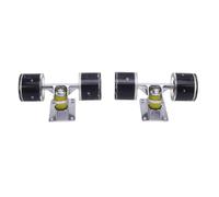 Oreilet Camion da 3,2 Pollici di con Ruote, Ruote da PU da 55x45mm, Set di Avviamento Combo Hardware in Lega in Lega di Alluminio, Set Combinato di Camion Longboard (Black)