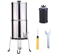 Oreilet di Filtraggio Dell'acqua a gravità, di Filtraggio Dell'acqua da 1 Gallone con Rubinetto, Filtri, da Banco in Acciaio Inossidabile per da Campeggio Domestico (K8779A Con staffa)