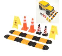 Oreilet Dossi a velocità Rampa Auto RC per Strada, Bumps della velocità delle Auto RC con Coni Sicurezza Traffico e Segnali Avvertimento, per 1/18 1/24 Auto Arrampicata Mumo SCX24