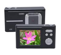 Oreilet Fotocamera Digitale, Fotocamera CCD Compatta Anti-vibrazioni con Messa a Fuoco Automatica 48MP 1080P e Zoom 16X con Schermo 2,4 Pollici e Stabilizzazione Immagine, Ragazzi (BLACK)