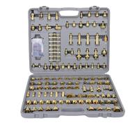 Oreilet Kit Test Perdita Condizionamento Aria, Kit Rivelatore Perdite AC in Ottone Multifunzione 122 Pcs, Strumento Riparazione del Rilevamento Auto, Accessori Automatici