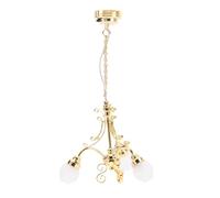 Oreilet Lampadario in Miniatura per Casa delle Bambole in Scala 1:12, Lampadario LED in Cristallino Mini Lampada Soffitto Realistica, Plafoniere Sospese per Casa Bambole Decor Lusso