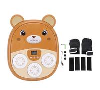 Oreilet Macchina Boxe Musicale, Adorabile Attrezzatura Boxe per Esercizi con Orso con Effetti Sonori per Bambini, Allenatore Pugni Montato a Parete per la Coordinazione Occhio-mano (BROWN)