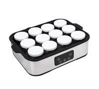 Oreilet Macchina per Yogurt con 12 Vasetti Vetro, Macchina per Yogurt con Timer 48 Ore e Controllo Automatico Temperatura con 12 Vasetti Vetro Riutilizzabili 180Ml per Dessert Greco (Spina europea)