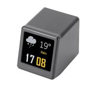 Oreilet Mini Orologio Digitale, Schermo IPS da 1,54 Pollici con Display LED Dinamico Intelligente per la Temperatura e l'umidità della Temperatura per Auto da Ufficio a Casa