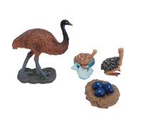 Oreilet Modello Struzzo, 4 Pezzi in PVC Giocattolo Crescita dello Struzzo Realistico Modello Animale Ornamento per L'apprendimento Cognitivo, per il Gioco in Famiglia Scuola Materna