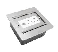 Oreilet Presa Nascosta Piatta Ad Incasso, Scatola di Uscita Pavimento Incassata con 2 X 3 Porte e Porta LAN, Copertura Uscita Elettrica Incorporata per il Soggiorno Cucina Ufficio