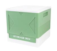 Oreilet Scatola Portaoggetti Pieghevole con Coperchio Grande, Contenitore Pieghevole da 37 Litri, Contenitore Organizer per Giocattoli in Blocchi, Cassapanca per Giocattoli per la Casa (GREEN)