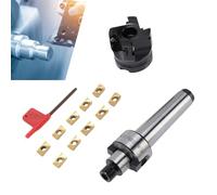Oreilet Set Frese per Spianare, 400R-50-22 Fresa a Guscio per Fresatura Frontale CNC Ad Alta velocità con 10 Inserti in Metallo Duro Apmt1604 e Prolunga Supporto MT3-FMB22 e Chiave