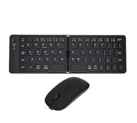 Oreilet Set Tastiera e Mouse Bluetooth Pieghevoli, Tastiera e Mouse Pieghevoli Tascabili Portatili 2.4G BT5.0, Viaggio Pieghevole Compatta Wireless per PC Portatile Tablet (BLACK)