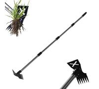 Oreilet Strumento di Estrazione Infestanti, Utensile Giardino 60 Pollici con Manico Lungo, Guanti, Sradicamento a Mano Rake Rake Hoe Weed Remover Manual Eeder per Giardinaggio Patio