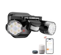 OREiN Faretto LED intelligente con sensore di movimento, esterno 1600 lm, angolo di rotazione di 450°, 12 W = 150 W, 3 modalità di lavoro, 5000 K, IP65, compatibile con Alexa/Google Home per garage,