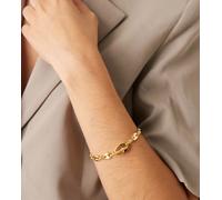 Orelia - Bracciale con catenina mariner e cinturino a T placcata oro 18k No Size