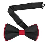 Orenge Papillon Uomo Papillon Regolabile da Uomo Pre-legati Classico Papillon Regolabili di Smoking per Bambini & Uomini Papillon da Formale per la Festa Nuziale Padre e Figlio, Nero e Rosso